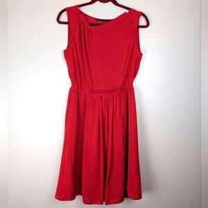 Zara Basic Red Sleeveless Midi Dress, Elastic Waist,‎ Casual Summer Dress